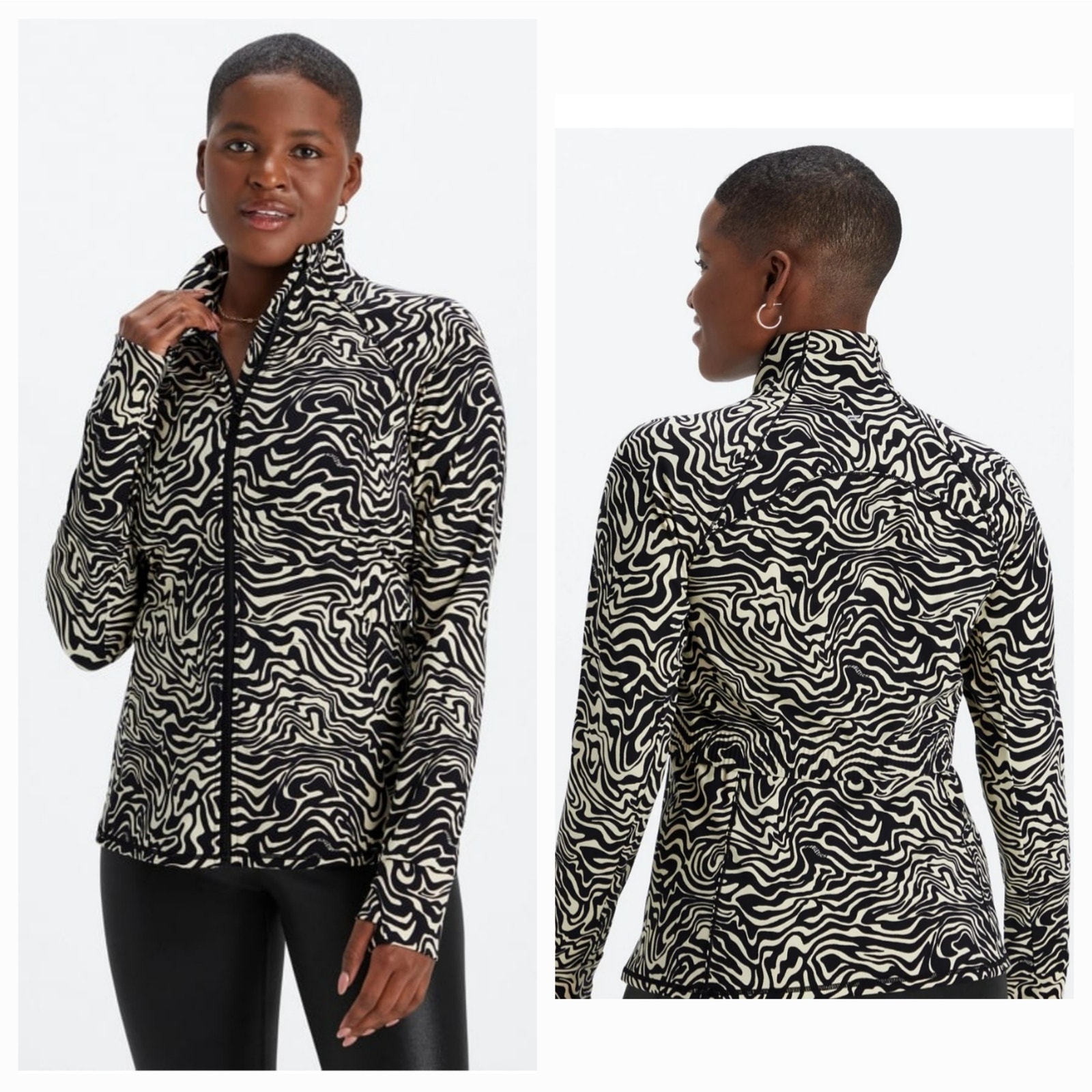 Fabletics Trinity Performance Jacket, Zip Front, Pockets, Vented Back Sz Large